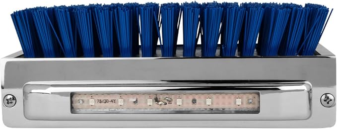 GG Grand General Chrome Aluminum 7-1/2" (L) x 2-5/8" (H) x 3" (D) Boot Caddies, Blue brush w/Amber/Clear Led, 98983