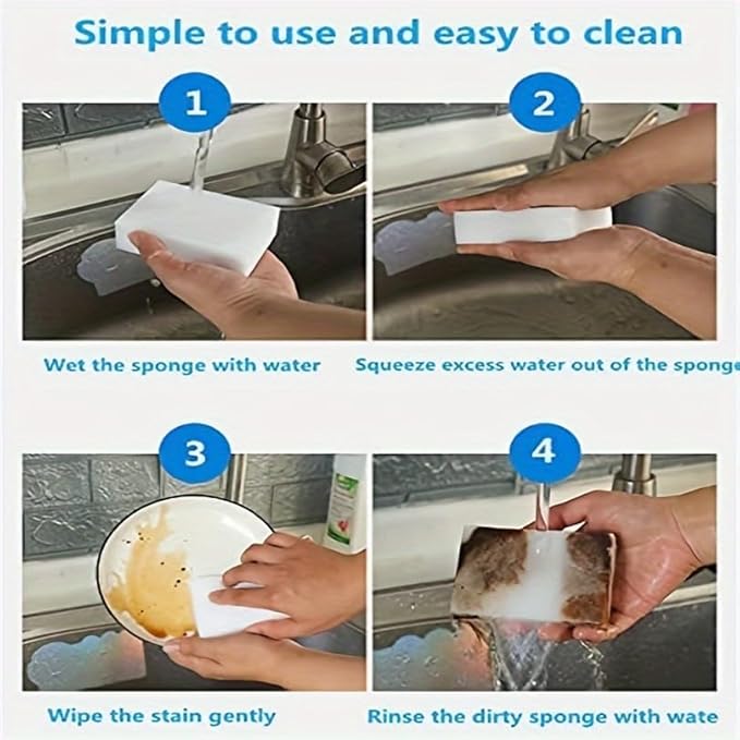 Nano-Sponge Magic Wipe Cleaning Tablets Clean Kitchen Utensils, etc (100)