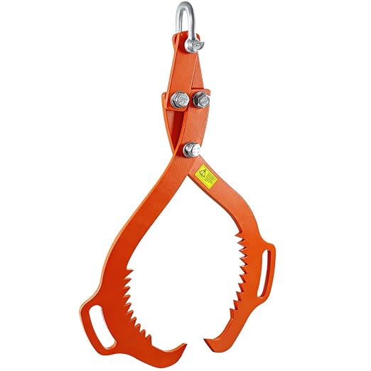 18 Inch Log Lifting Tongs, 2 Serrated Claw Hook Grapple Timber Claw | Heavy Duty Log Grapple, Swivel Logging Tongs, Lumber Skidding, Grapple Timber Tool for Tractors, Trucks, ATV& Lumber Skidding
