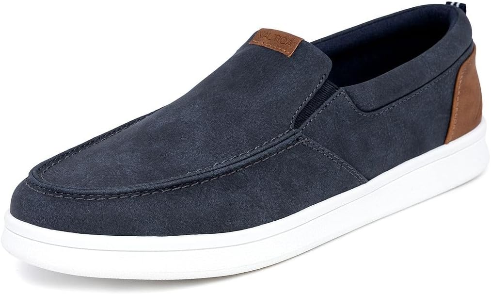 Nautica Men's Slip-On Loafers Casual Moc Toe Sneakers Boat Shoes Slipper for Men – Lightweight & Comfortable - Derwin