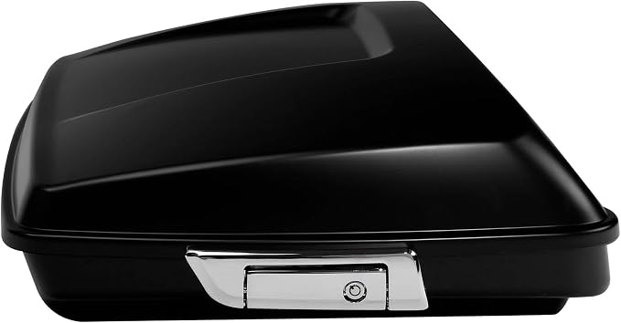 Black Denim 5.5" Razor Trunk W/Latch Key Fit For Harley Touring 2014-2025 CVO Road King Road Glide Street Glide Electra Glide Ultra Limited Pack
