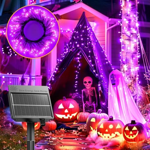 240 LED Solar Halloween Lights Outdoor Waterproof IP65, 20FT 8 Light Modes