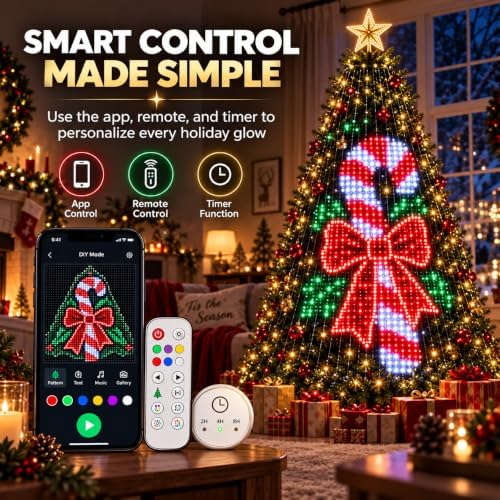 Smart Animated Christmas Tree Lights - DIY Pixel Light Show (5.9ft/1.8m (400 Lights))