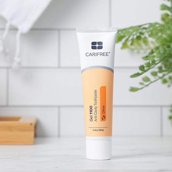 CariFree 1100 Fluoride Toothpaste, Nano Hydroxyapatite, Citrus, 2.4oz Pk 4 | Anti-cavity pH neutralizing gel; enamel protection; dentist recommended; multipack value for the whole family.