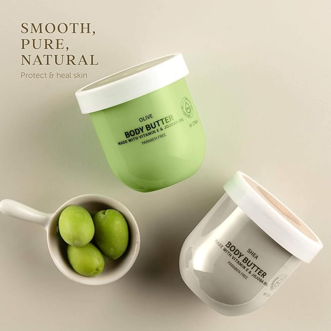 Body Butter for Women Gift Set – 6 Whipped Body Creams W Shea Butter, Jojoba Oil & Vitamin E, Deep Moisturizing Body Lotion Collection, Coconut, Aloe, Olive, Shea, Lavender Jasmine, Almond Milk Honey