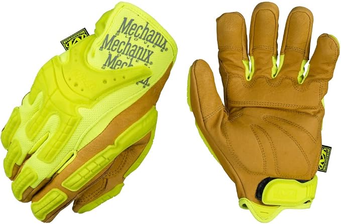 Mechanix Wear Hi-Viz CG Heavy Duty Gloves - High-Visibility Work Gloves - For Construction - Breathable Synthetic Leather - Machine Washable - Durable - Fluorescent Yellow - Medium