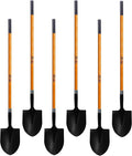 Ashman HeavyDuty Digging Shovel (6 Pack) 47-Inch Lond Handle with Trenching Blade and durable Handle - Ideal for Garden, Landscaping, Construction, Masonry - Perfect for Digging Soil, Dirt, and Gravel
