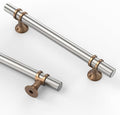 Asidrama 20 Pack 5 Inch(128mm) Brushed Satin Nickel and Champagne Bronze Cabinet Pulls Heavy-Duty Solid Kitchen Cabinet Handles Vintage Aged Brass Drawer Hardware for Cupboard