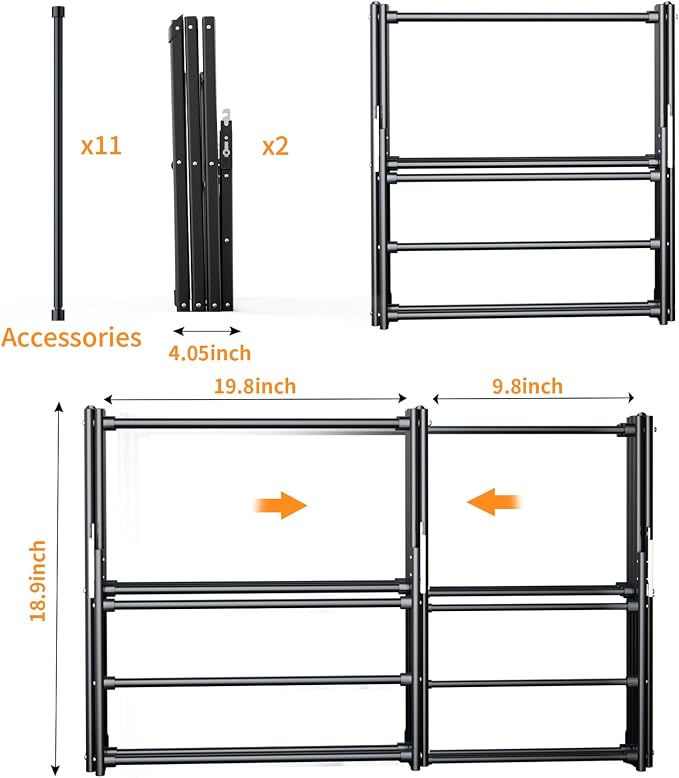 3 Tier Clothes Drying Rack, Foldable Drying Rack Clothing,Indoor & Outdoor Laundry Rack for Drying Clothes,Space-Saving Design,Small Collapsible Portable Dryer Racks for Laundry,Pure Black