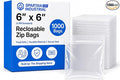Spartan Industrial - 6” X 6” (1000 Count) 2 Mil Clear Reclosable Zip Plastic Poly Bags with Resealable Lock Seal Zipper
