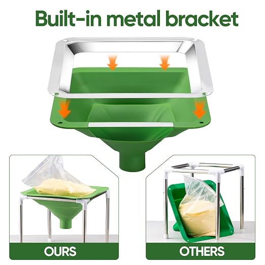 Extra Large Silicone Collapsible Funnel Compatible with Harvest Right Freeze Dryer,Wide Mouth Design Fit All Size Dryer Trays, Easy Transfer Food to Mason Jars and Mylar Bags.Freeze Dryer Accessories