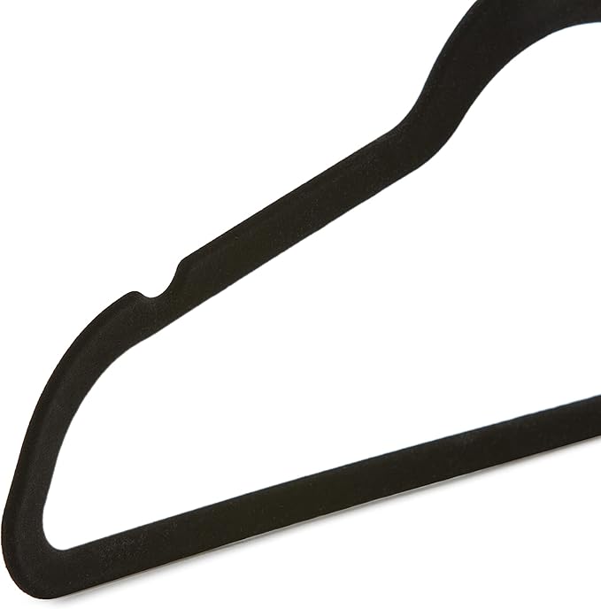Amazon Basics Slim Velvet Non-Slip Space Saving Suit Clothes Hangers, Closet Organizer, Black/Rose Gold, 100-Pack