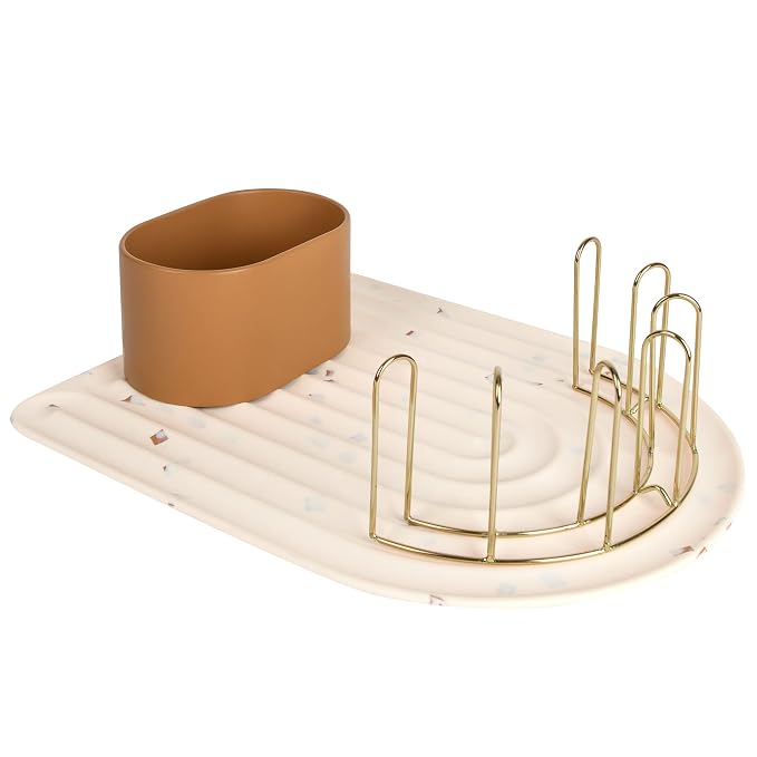 Boon ARC Modular Baby Bottle Drying Rack — Includes Silicone Drying Mat, Accessory Cup, and 7-Prong Wire Bottle Rack — Baby Essentials | Modular Design, Non-Slip Silicone Mat, Accessory Cup Included, 7-Prong Wire Rack, Baby Bottles, Sippy Cups