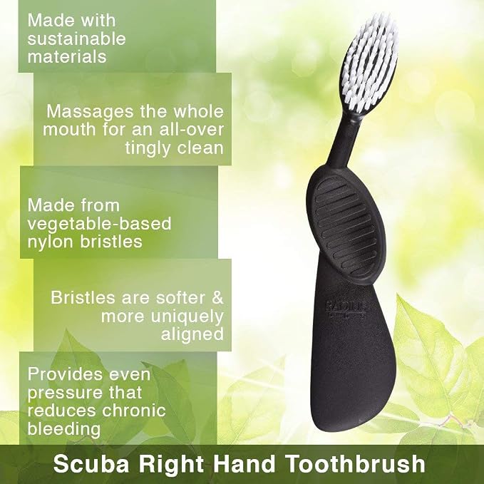 RADIUS Toothbrush Flex Brush Right Hand Black/Yellow 1 Unit | Designed to Improve Gum Health and Reduce The Risk of Gum Disease (Pack of 2)