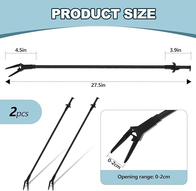 Gisafai 2 Pcs Plastic Aquarium Tongs Long Aquarium Tweezers Multi Purpose Trimming Feeding Aquariums Tools for Fresh Water Saltwater Fish Tanks Coral Plant (27 Inch)