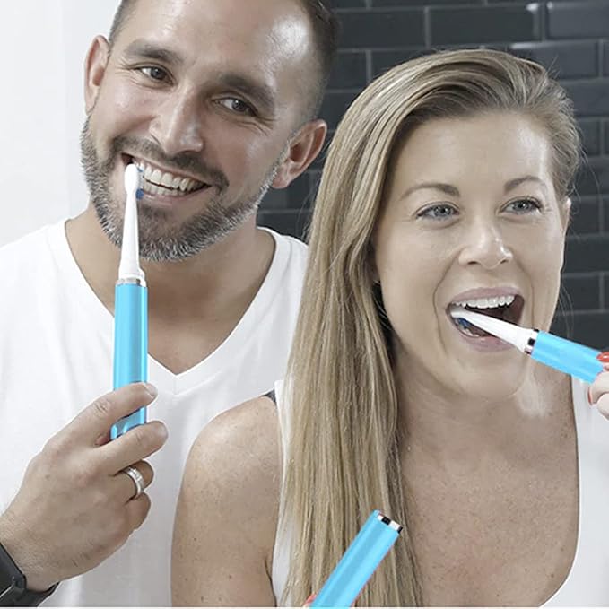 Pop Sonic Ultimate Pro Rechargeable Toothbrush (Hawaiian Blue) - 40,000 Strokes/Min - Long-Lasting Nylon Bristles - Teens & Adults with Quadrant Pacer & Timer