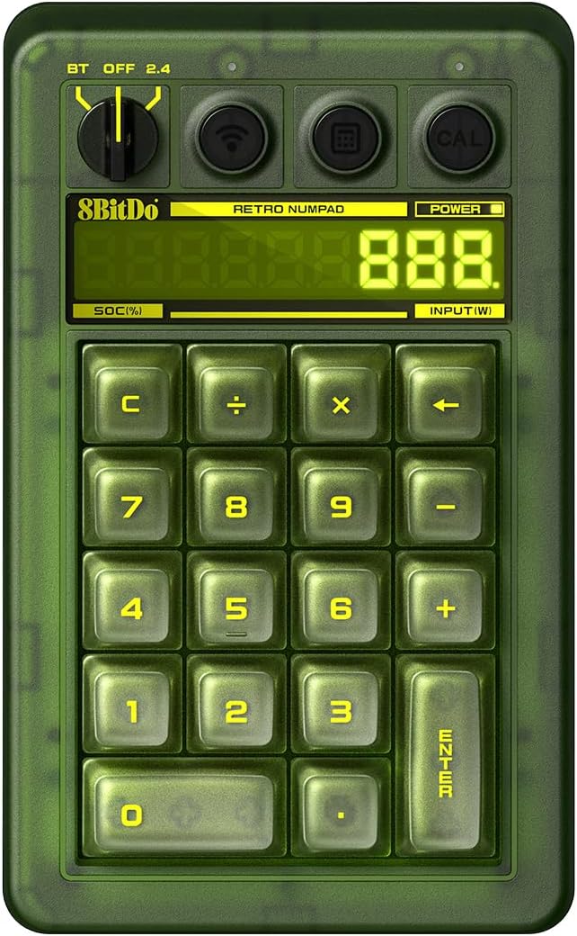 8BitDo Retro 18 Mechanical Numpad, Supports Calculator Mode, Bluetooth/2.4G/USB-C Numpad for Windows and Android - Xbox Edition