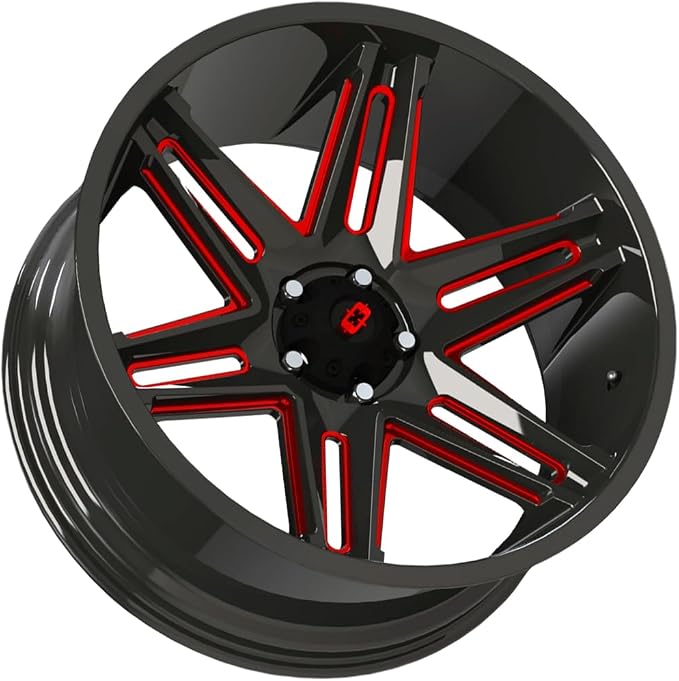 Vision 363 Razor 24x12 5x5.5" -51mm Black/Red Wheel Rim 24" Inch
