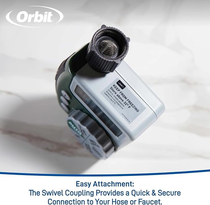 Orbit Programmable Digital Hose Watering Timer - 1 Outlet - Battery Powered - with LCD Screen - Built-in Rain Delay - Water-Resistant - 62061 (3-Pack 1 Outlet)