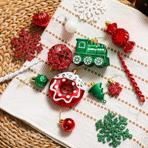 82pcs Christmas Balls Ornaments Set, Shatterproof Plastic Decor