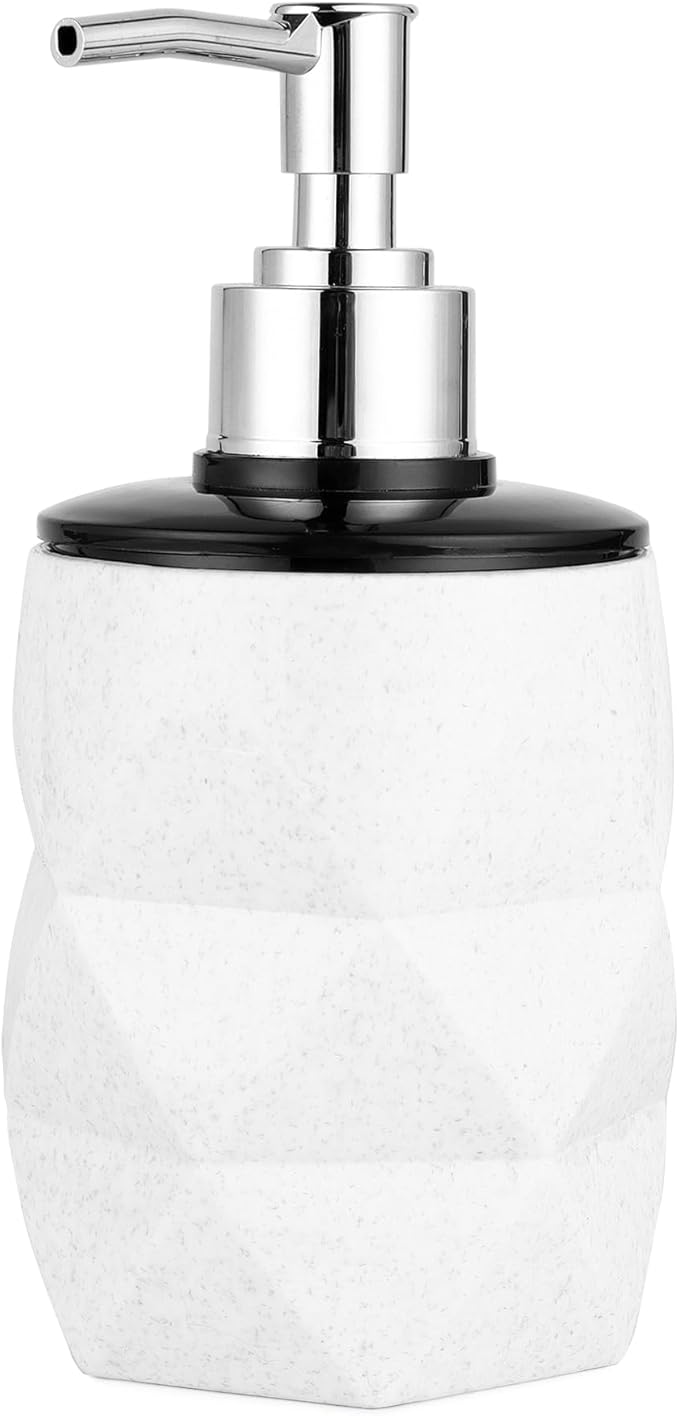 Toothbrush Holder and Handwash Liquid Dispenser for Wash basin, Set of 2, Bathroom Accessories, Unbreakable Plastic Organizer, Bathroom Essentials, Handwash, Sanitizer, Shampoo, Lotion (White)