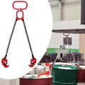 Updated Chain Slings Lifting Clamp, Drum Lifter Handling Equipment with 2 Leg Grab Hooks, Barrel Lifting Tongs for Engine Hoist/Forklift