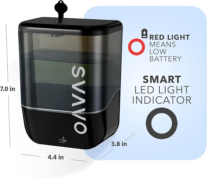 SVAVO Automatic Soap Dispenser Touchless, Hand Sanitizer Dispenser Wall Mount, Electric Sensor Battery Operated for Offices Home Kitchen Bathroom Hotel Restaurant Commercial, 34oz/1000ml Black