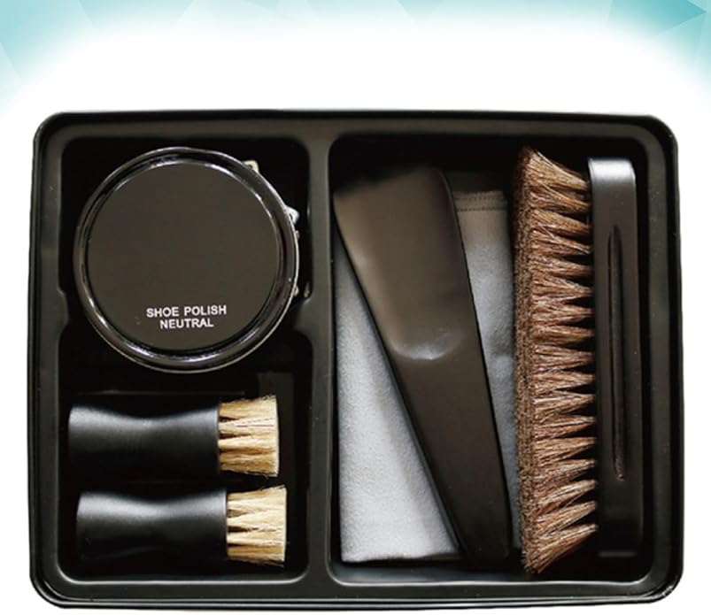 Leather Shoe Care Set with Shoe Polish Cream Portable Black Leather Cleaning Kit Effective Cleaning for Men and Women