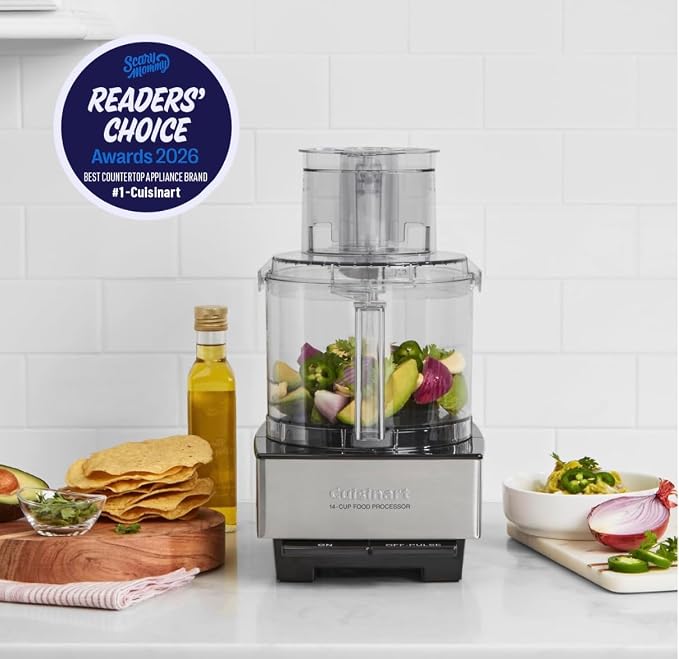 Cuisinart Food Processor, 14-Cup Vegetable Food Chopper for Mincing, Dicing, Shredding, Puree & Kneading Dough, 720-Watt Motor, Stainless Steel, DFP-14BCNY | Mince, dice & shred with this stainless steel food processor, including 1 blade, 2 discs & dis...