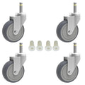RILIDRI 3-Inch Swivel Stem Caster, 7/16-Inch Stem Diameter Rubber Wheel, Heavy Duty TPR Replacement Wheels for Rubbermaid Mop Bucket Cart Grill Casters - 4 Pack