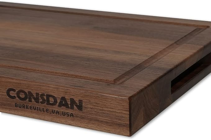Walnut Cutting Board for Kitchen, USA Grown Hardwood, 16 x 12, with Invisible Inner Handle, Prefinished with Food-Grade Oil, Suitable for Kitchen Edge Grain, 1-1/2" Thick
