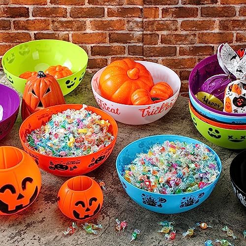 Didaey 24 Pack Halloween Candy Bowls Bulk, Large Plastic Serving Bowls