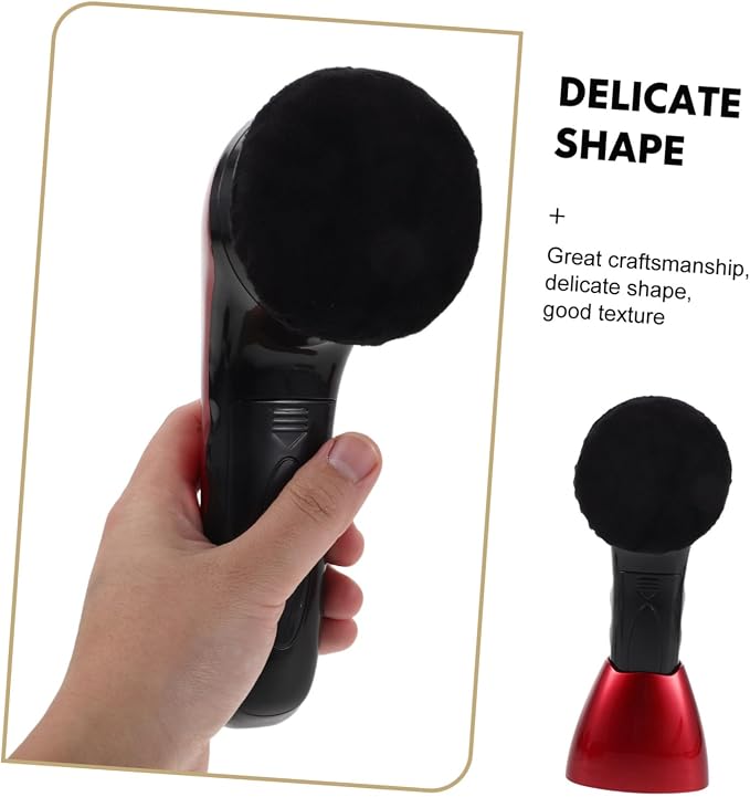 Electric Shoe Polishing Brush Set Replacement Heads with Dual Power | Fiber, Sponge, Plastic Components, Dust Removal and Deep Cleansing, for Office or Travel Use, 710 Red Version