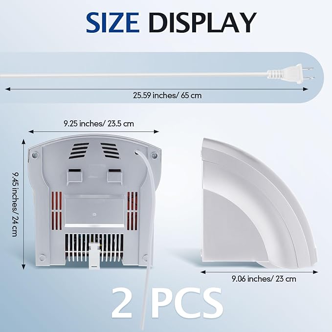 Rossesay 2 Pcs Electric Hand Dryer Commercial Compact Air Wiper Automatic Hand Air Dryer for Dry Machine Wall Business Home Household Restroom Office Mall, 110v,1200W (Silver)