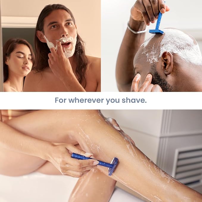 Henson Shaving Razor - Copper Double Edge Safety Razor with 5 Spare Blades, Henson Shave Cream, 100 pack RK Shaving Double Edge Razor Blades