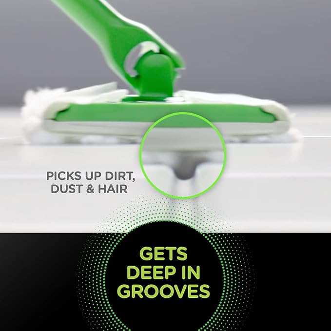 Swiffer Sweeper Heavy Duty Cleaning Kit: 2-in-1 Dry and Wet Multi Surface Floor Cleaner, Includes 1 Mop + 40 Heavy Duty Pads + 14 Dry Cloths + 5 Wet Cloths