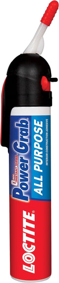 Loctite Power Grab Express All Purpose Construction Adhesive, 7.5 fl oz, 1 Pressure Pack - Versatile Construction Glue for Cement, Tile, Wall & More