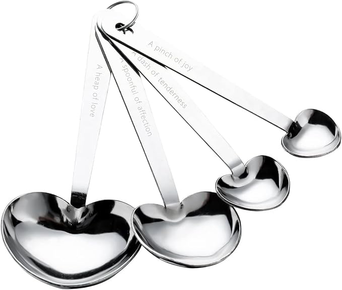 40 Packs Love Heart Shape Design Measuring Spoons Set for Bridal Shower Party or Wedding Favors,Gifts or Souvenirs to Guests with Handmade Gift Boxes,Christmas/Holiday Party Decor