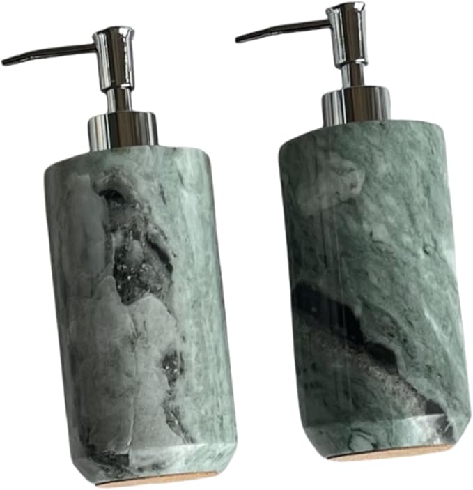 Natural Onyx Cloud Green Refillable Bathroom Liquid Dispenser, Lotions Soap Container (Onyx Cloud Green)