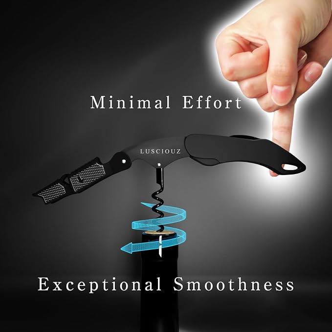 LUSCIOUZ Zero Resistance THE HELIX Corkscrew Silent Wine Bottle Opener Waiters Corkscrew Wine Key