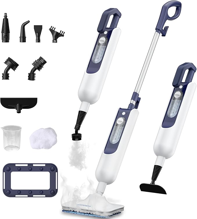 GOATCLEAN® 11-in-1 Steam Mop, 212°F Powerful Handheld Steam Cleaner for Home, Multi-Purpose Floor Steamer for Hardwood Floors, Tile, Carpet & Wall, Chemical-Free Cleaning with 22.9FT Cord