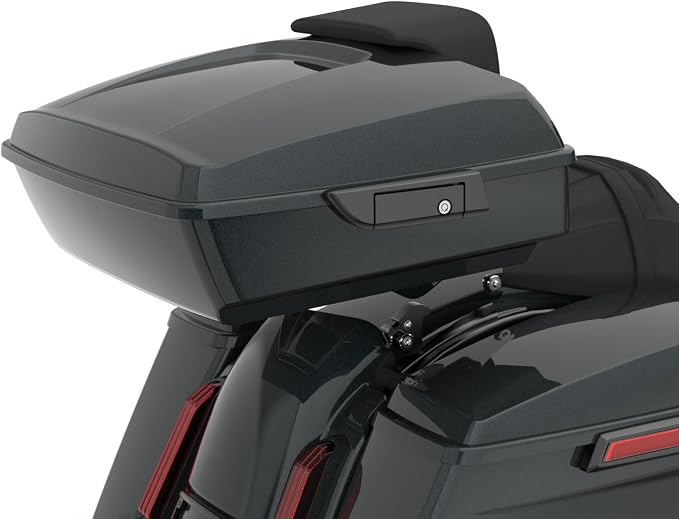 Advanblack 2025 RG Tour Trunk Pack Iron Horse Metallic Chopped Tour Trunk Pack Backrest Pad for '97-'25 Harley Touring Road King Street Glide Electra Glide CVO models