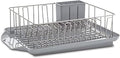 Farberware Classic 3-Piece Dish Drying Rack Set, Gray - Rust-Resistant Dish Rack for Kitchen Counter with Self-Draining Board and Flatware Caddy