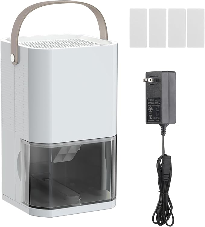 Litever Dehumidifier Dual Core Compact Quiet for Home. Portable, Auto Shut OFF, 57OZ Water Tank. Delay-Off Timer and Ambient Light. Perfect for Small Bedroom Bathroom Basement RV Camper Closet