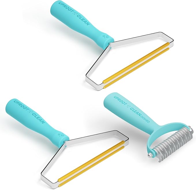 Uproot Cleaner Pro Pet Hair Remover x2 & Deshedder Set: The Original Reusable Pet Hair Removal Tool Meets Our Cat & Dog Brush for Shedding - Easy Grooming, Easy Cleaning, Easy Pet-Loving Life