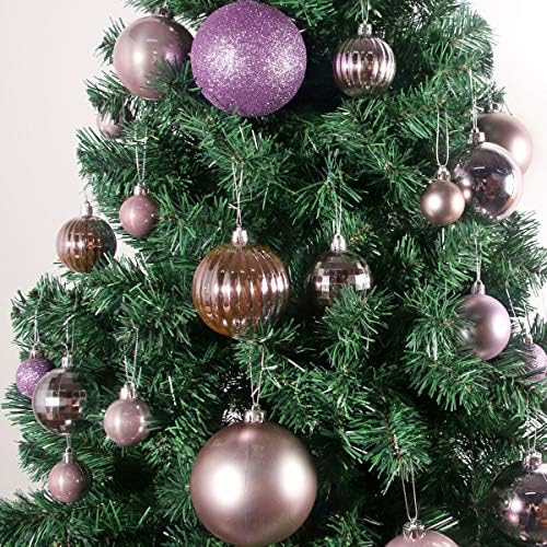 Lavender Purple 1.6" Small Christmas Balls Christmas Tree Decoration Ornaments Shatterproof Hanging Balls for Birthday Halloween Holiday Wedding Decorations Set of 24pcs