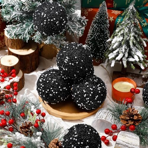 Lyrow 24 Pcs 4" Christmas Ball, Black