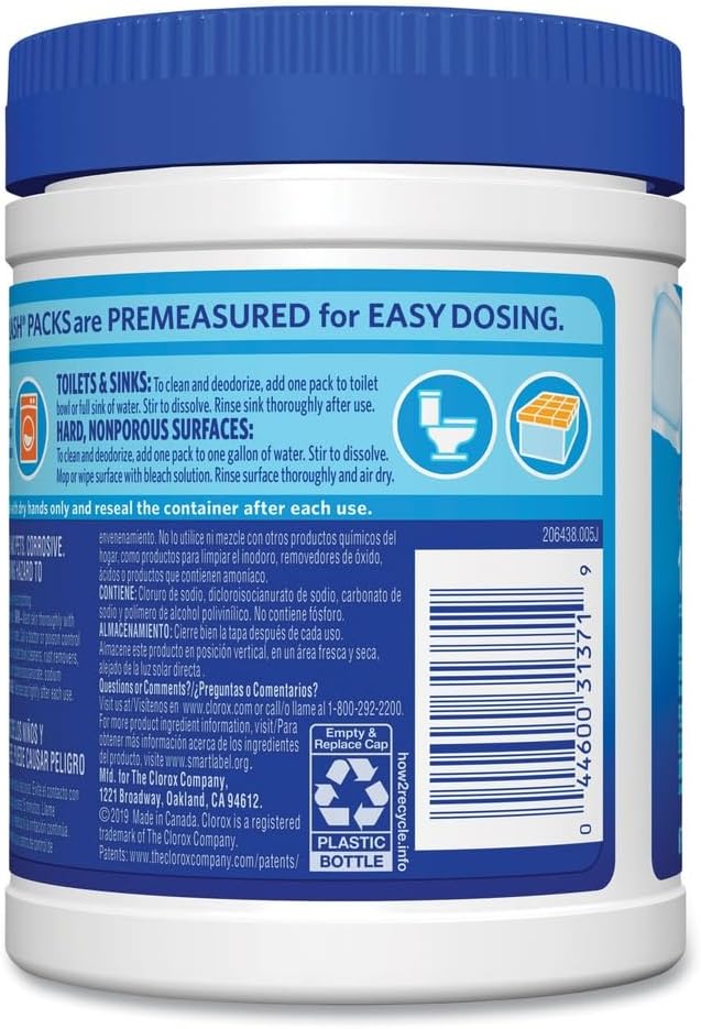 Control Bleach Packs, Regular, 12 Tabs/Pack, 6 Packs/Carton