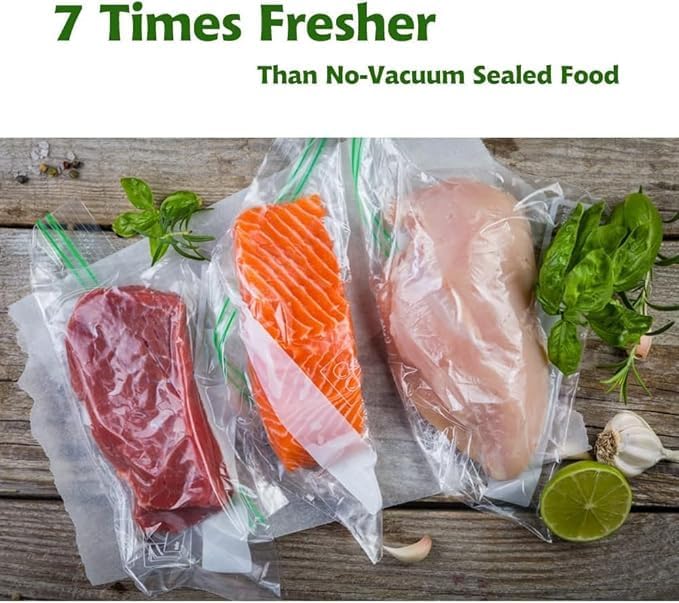 MEGAWISE Vacuum Sealer Bags 11" x 14", 200 Count, BPA-Free, Textured Design for Stronger Seal, Works with MEGAWISE & All Vacuum Sealers