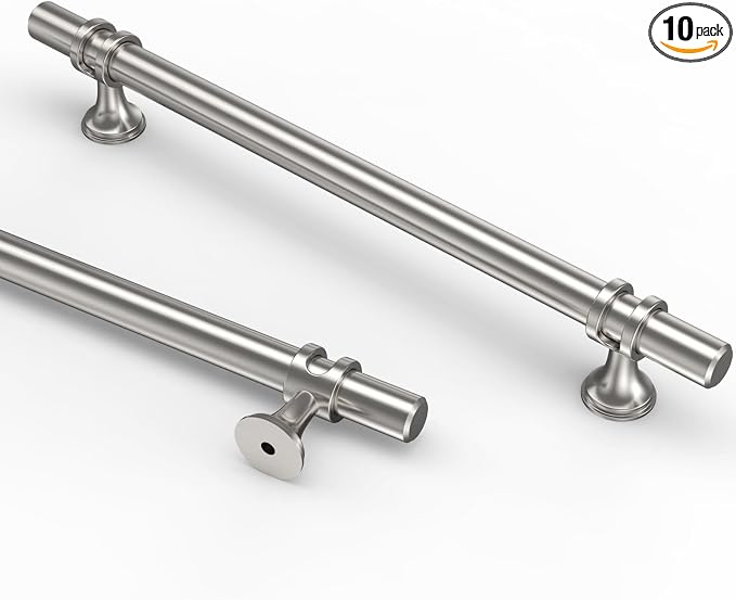 Asidrama 10 Pack 7 Inch(177mm) Brushed Satin Nickel Kitchen Cabinet Handles, Cabinet Pulls Kitchen Cabinet Hardware Cupboard Handles Drawer Pulls
